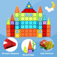 OugerToy 104PCS Magnetic Tiles STEM Building Blocks for Kids Ages 3-9, Educational Stacking Toys with Car Bases, Creative Construction Gift for Boys