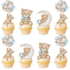 48Pcs Teddy Bear Cucpcake Toppers Baby Shower Baby Bear Cake Decorations Little Bear Cupcake Topper for Bear Theme Baby Shower Birthday Supplies