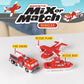 POPULAR PLAYTHINGS Magnetic Vehicles for Toddlers 1-3, Mix or Match Car Toys, Set of 3 Gift for Kids - Vehicles, Fire & Rescue, Red and White