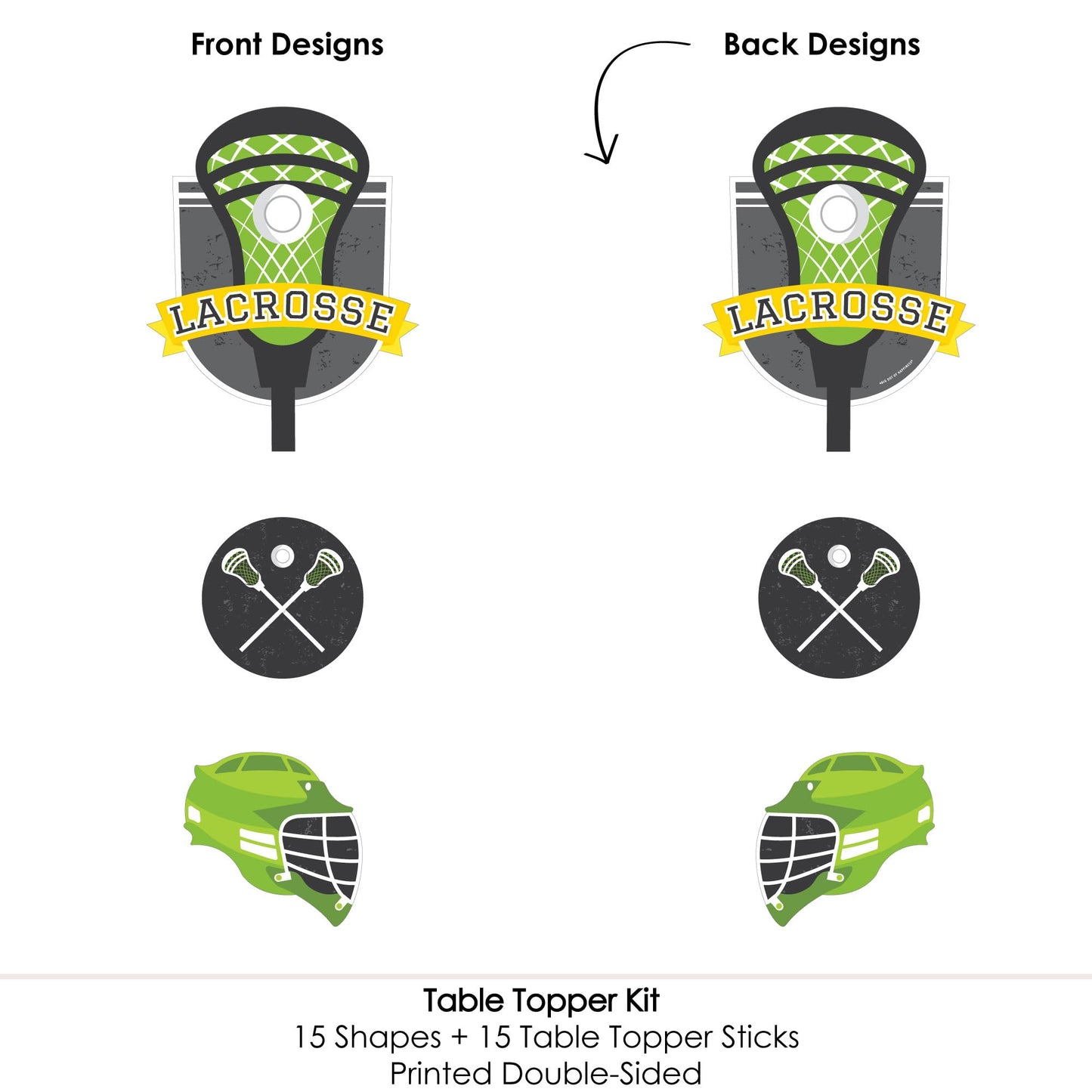 Big Dot of Happiness Lax to the Max - Lacrosse - Party Centerpiece Sticks - Table Toppers - Set of 15