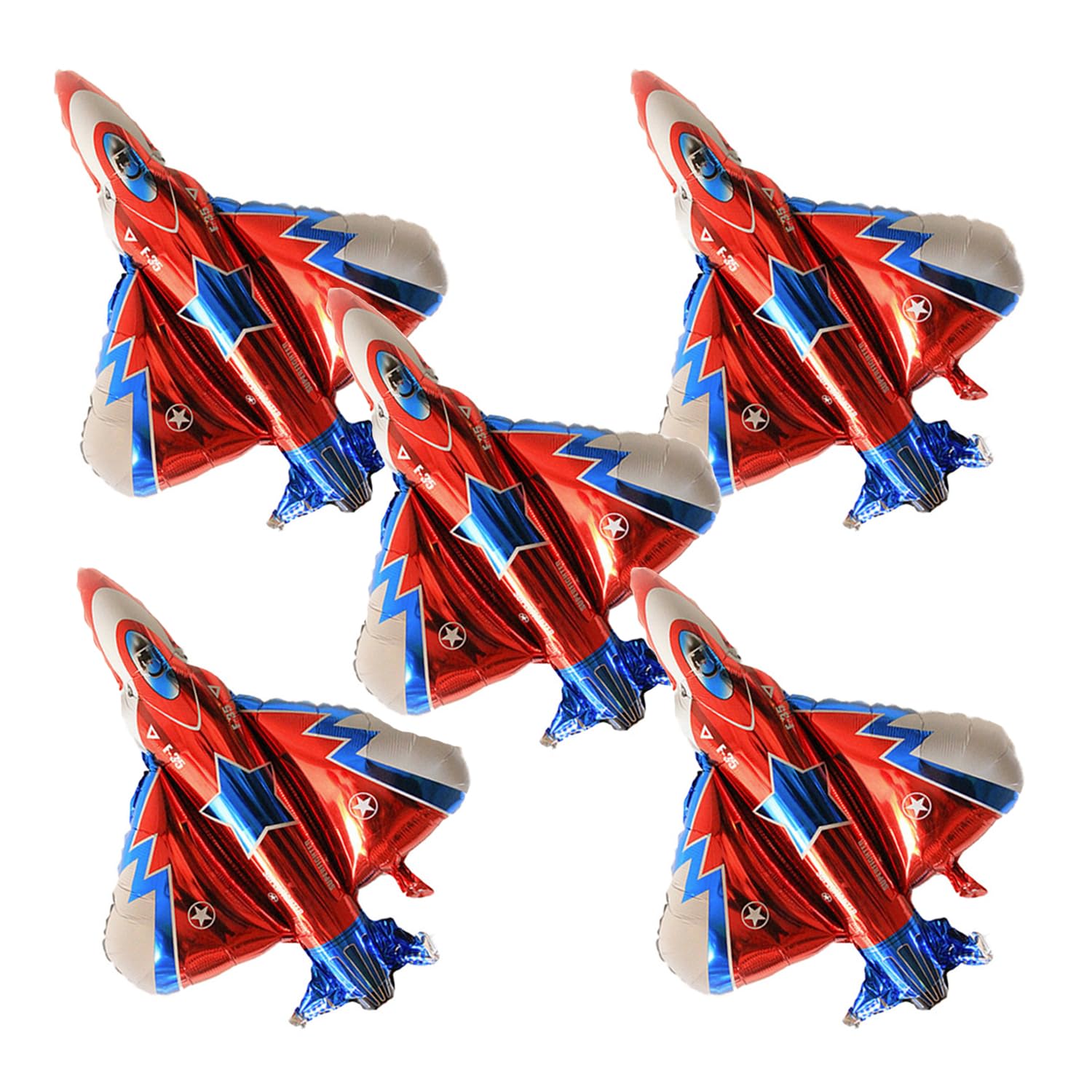 5PCS Airplane Foil Balloons Fighter Jet Airplane Ballons Airplane Shaped for Baby Shower Kids' Boys Birthday Party Supplies Decorations