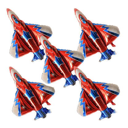 5PCS Airplane Foil Balloons Fighter Jet Airplane Ballons Airplane Shaped for Baby Shower Kids' Boys Birthday Party Supplies Decorations