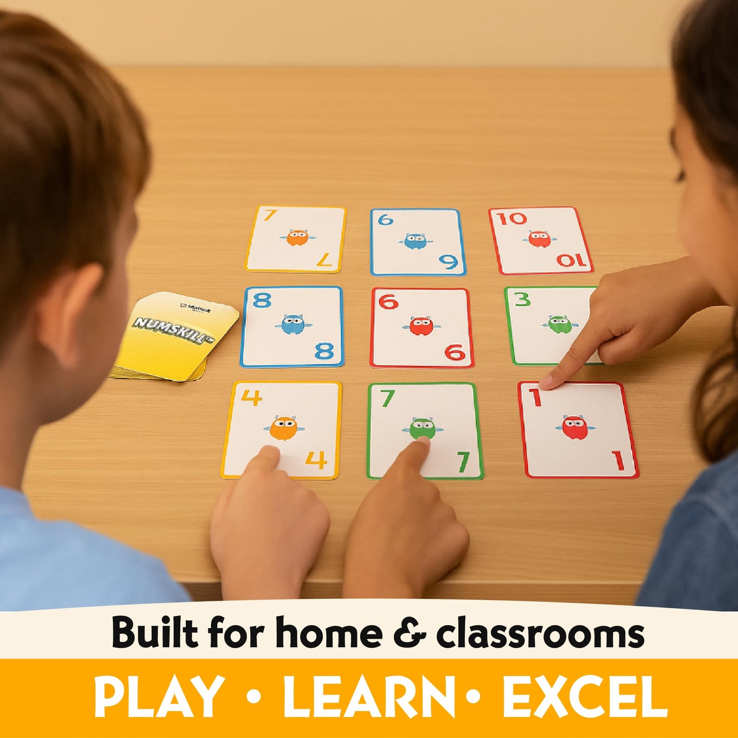 Kakooma Numskill - Math Card Game for Grades K-3 - Build Number Bonds, Color Patterns & Sequences - Fun for Home or Class