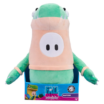 Fall Guys Moose Toys - Raptor Bean Skin - Official Collectable 18" Large Super Soft Cuddly Deluxe Plush Toys from The Ultimate Knockout Video Game 2