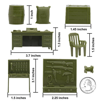 BMC Classic Marx Military Base Camp - 32pc Plastic Army Men Playset Accessories