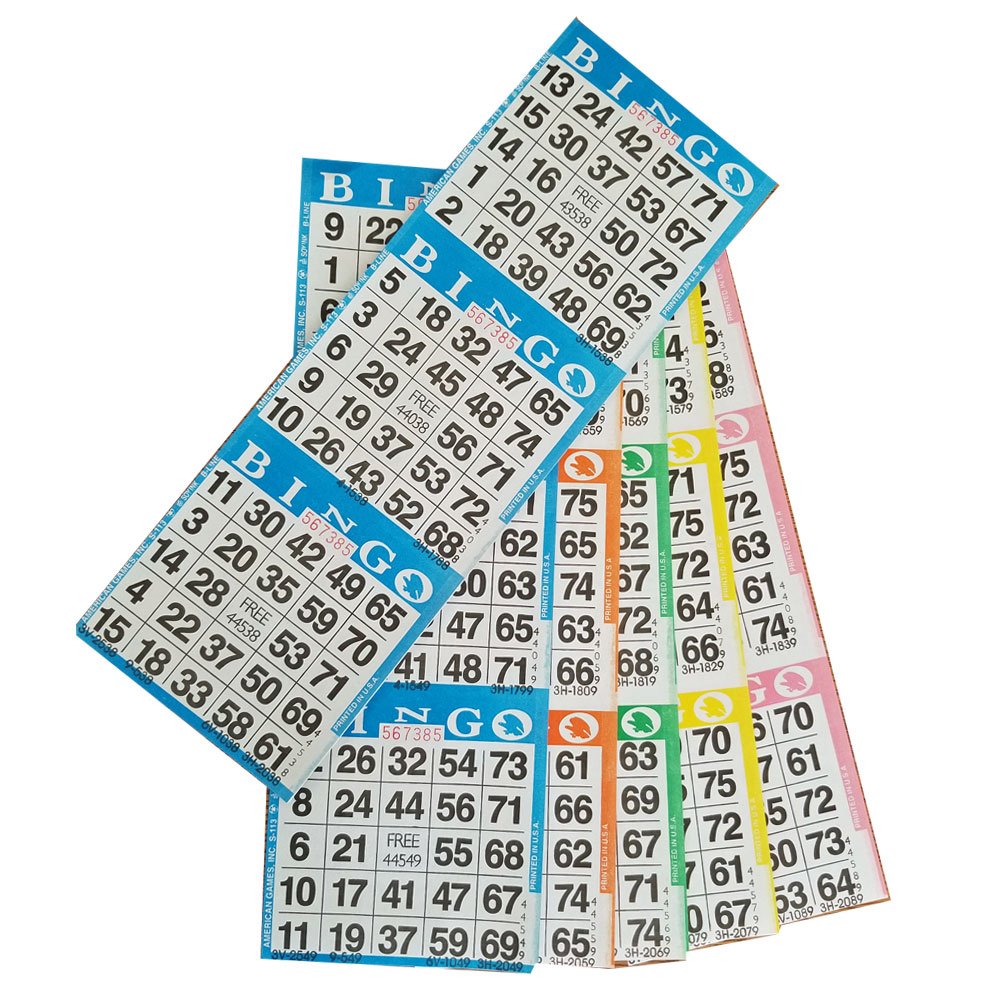 American Games Bingo Paper Game Cards - 3 cards - 5 sheets - 100 books of 5 sheets