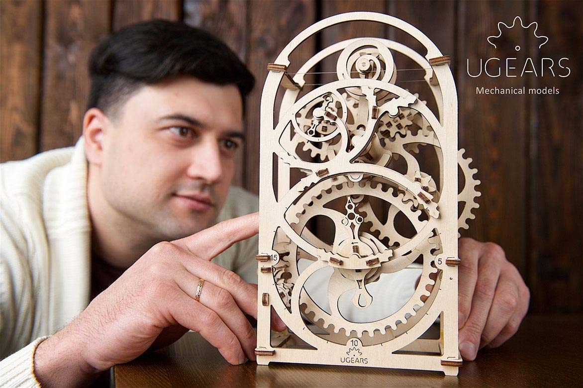 UGEARS Timer 20 min - Wooden Models to Build for Adults - 3D Mechanical Model Unique Puzzles - Brain Teaser and Model Building Sets for Adults