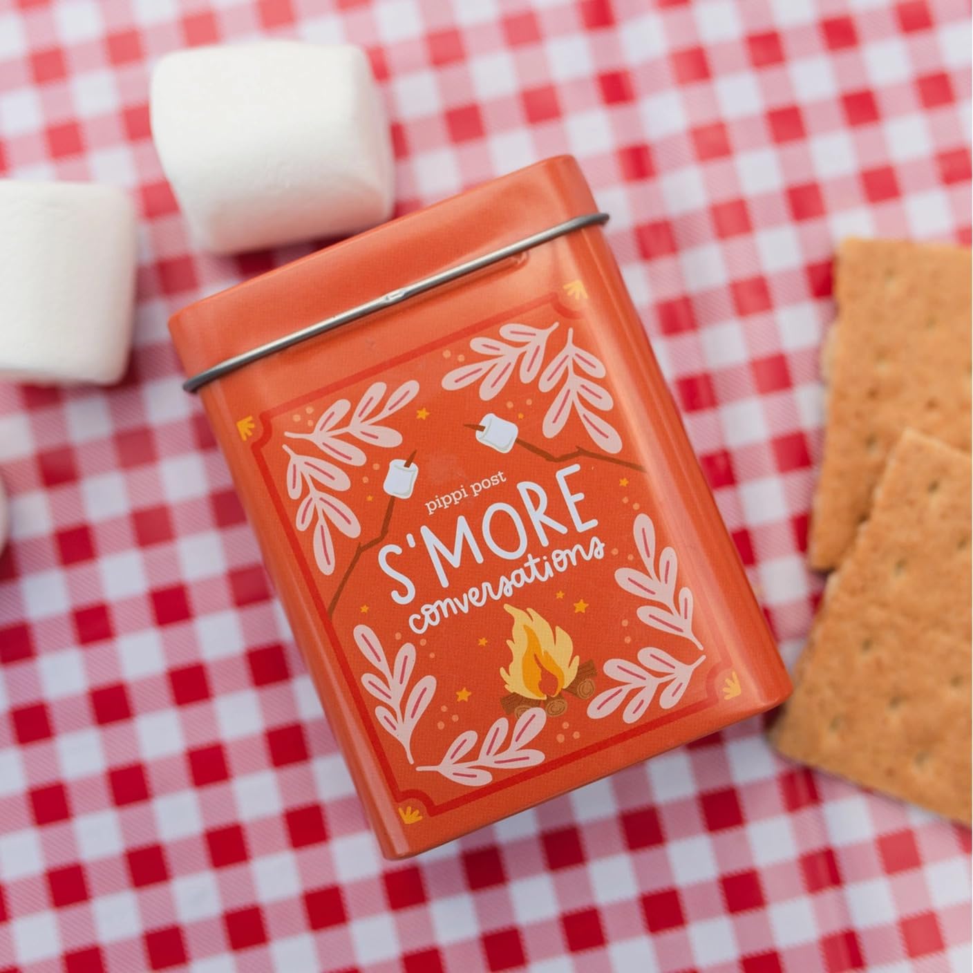 Pippi Post S'More Nature Conversation Cards with Tin, 50 Outdoor Prompts