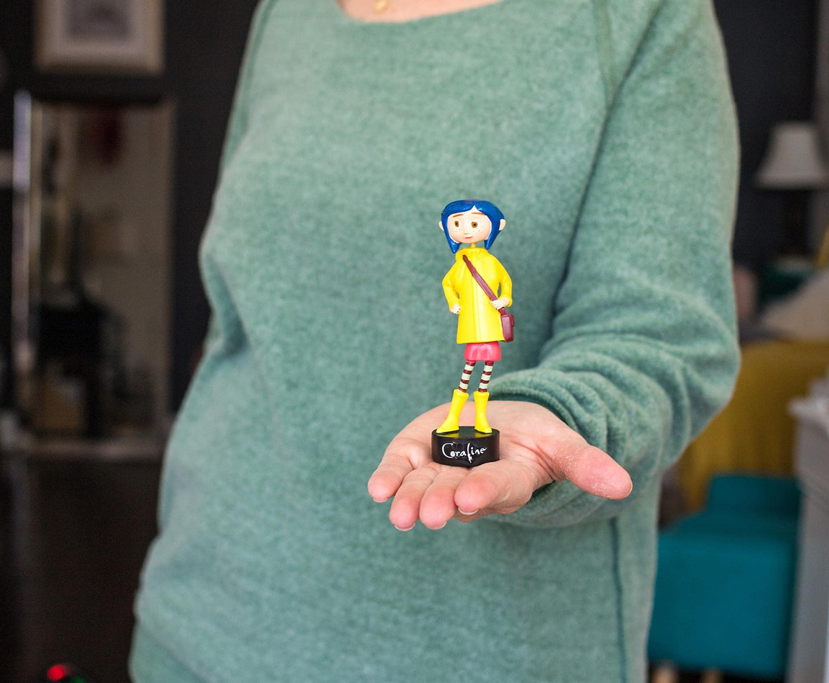 Surreal Entertainment Coraline in Rain Coat PVC Bobble Figure for Adults Only | Collectible Bobblehead Action Figure, Desk Toy Accessories | 5 Inches