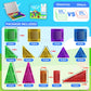 GleamJoy Mini Magnetic Tiles, 58PCS Travel Magnetic Tiles with Iron Box, STEM Educational Construction Toys for Kids Ages 3+, Portable Building Toys