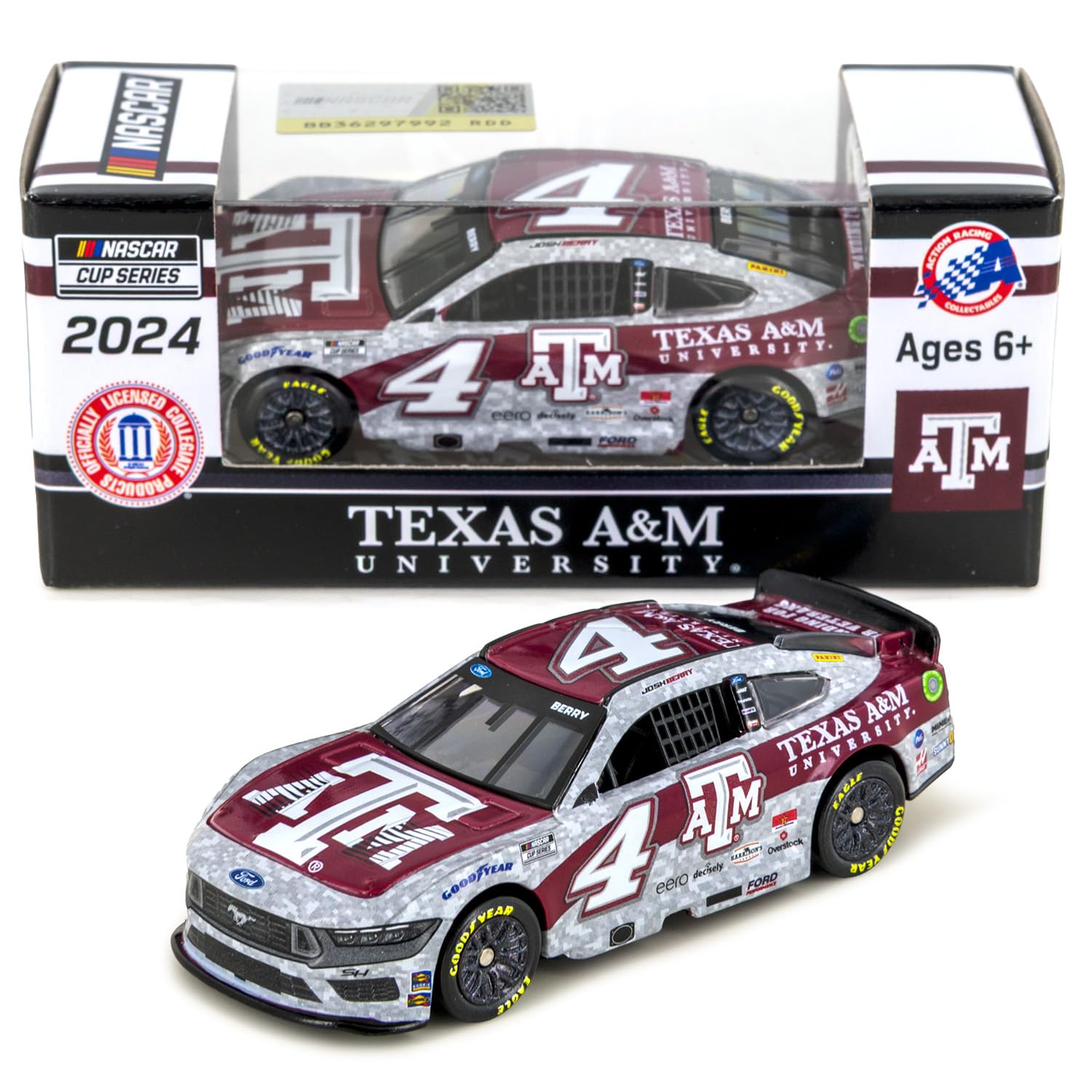 Josh Berry 2024 Texas A&M Standard ARC Diecast Car 1:64 Scale
