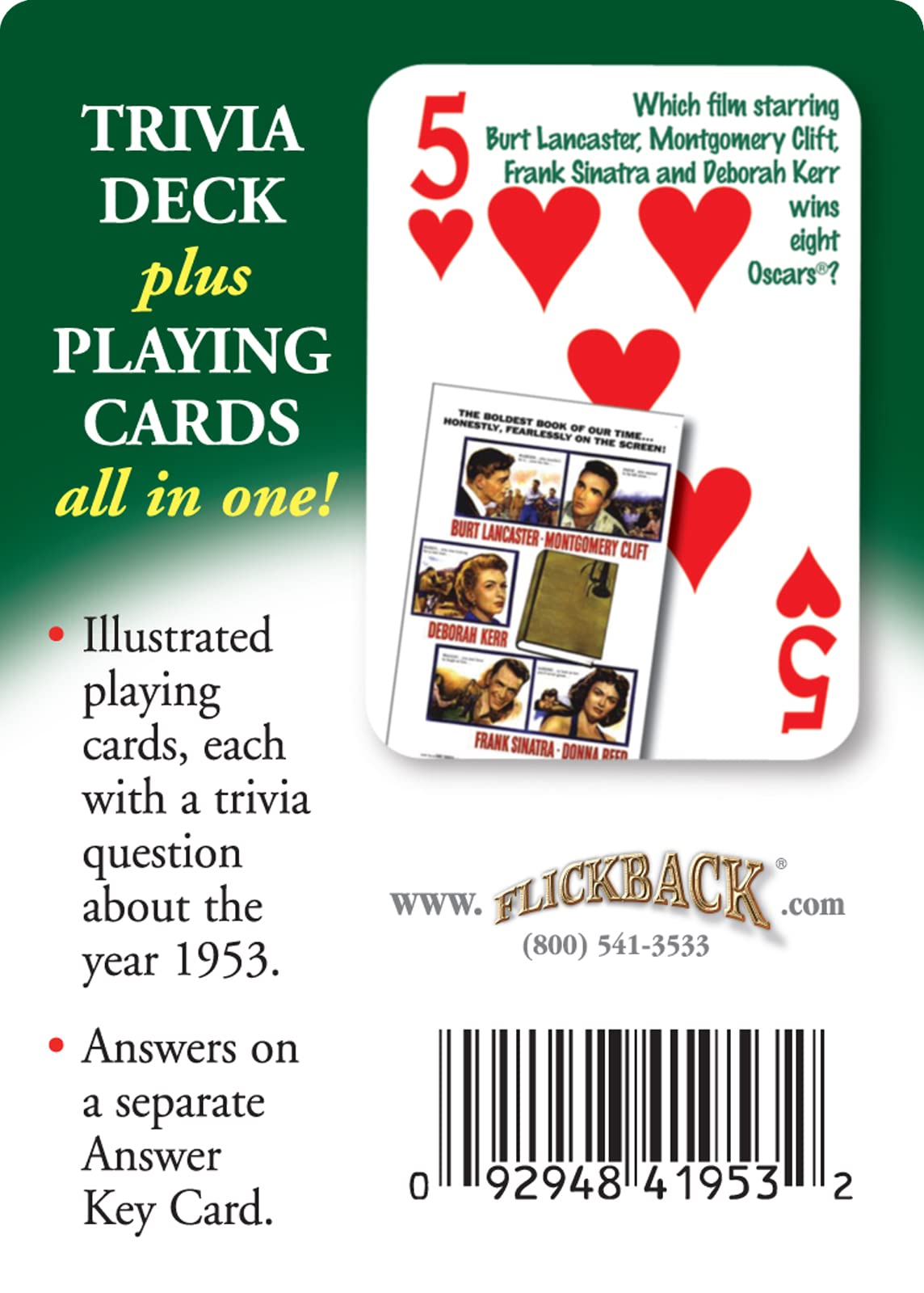 Flickback 1953 Trivia Playing Cards: Great 70th Birthday