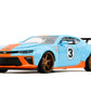Jada Toys Big Time Muscle 1:24 2016 Chevy Camaro SS Widebody Gulf Die-Cast Car, Toys for Kids and Adults(Blue/Orange)