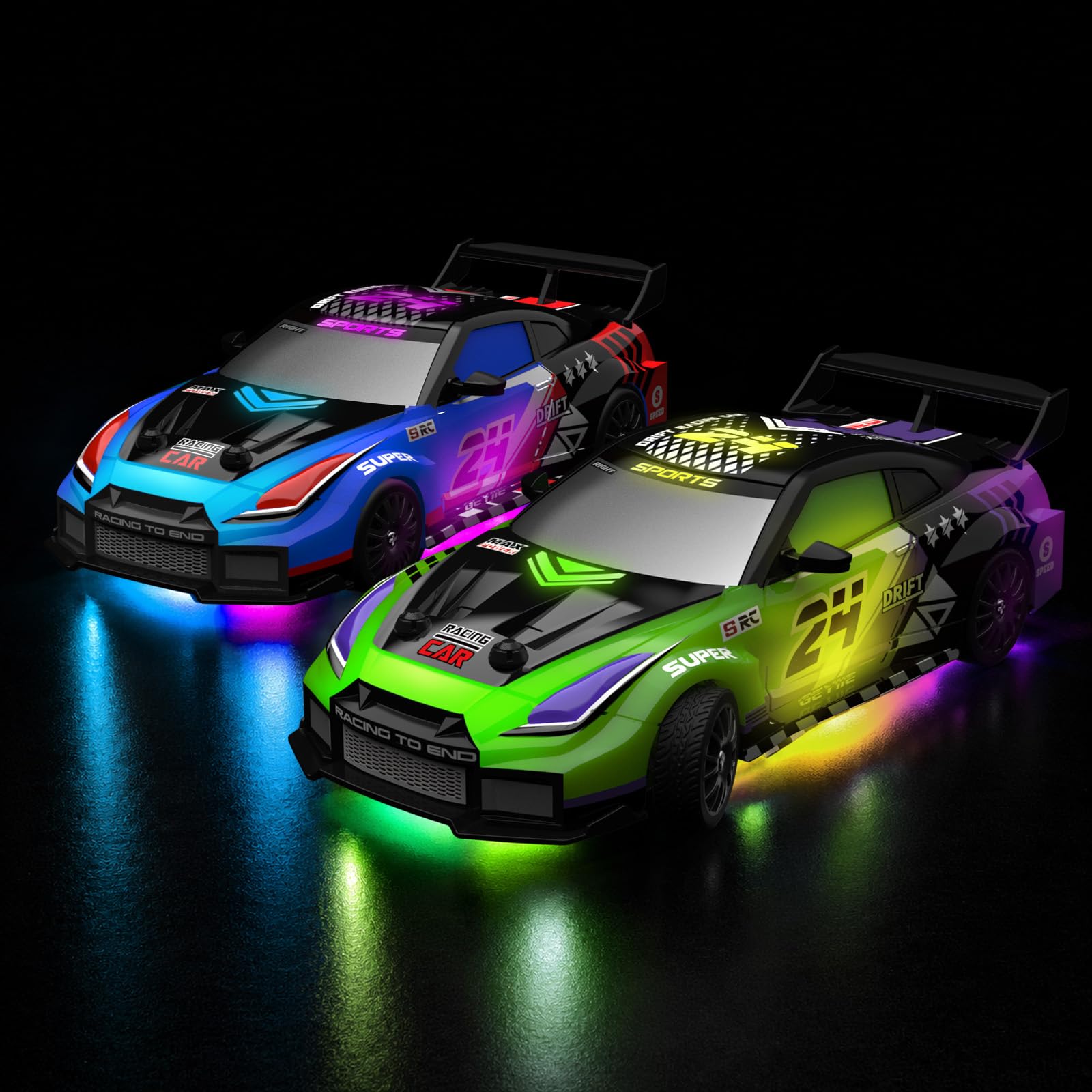 Geyiie 2 Pack RC Drift Cars for Kids, Complete 2-Player Racing Set