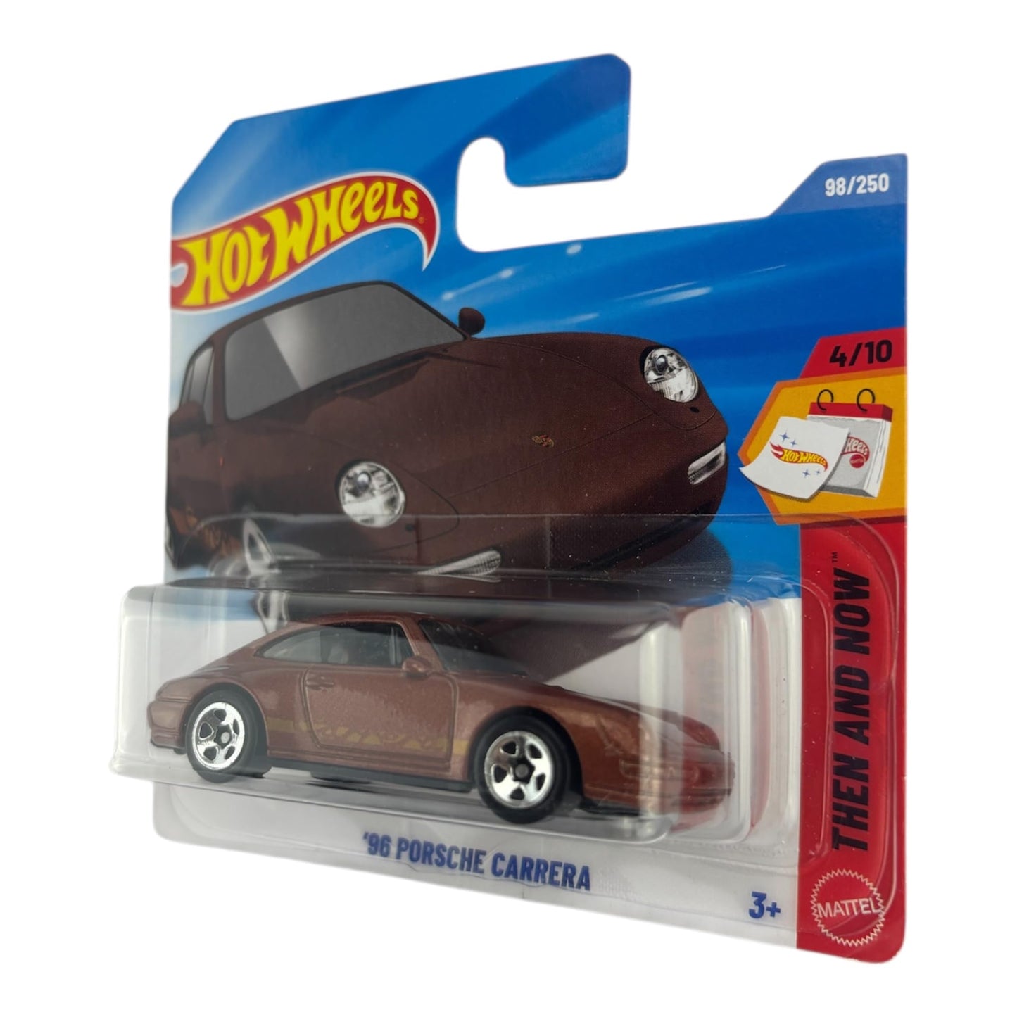 Hot Wheels '96 Porsche Carrera [Brown] Then & Now 4/10, 98/250, 1:64 Scale Diecast Toy Vehicle