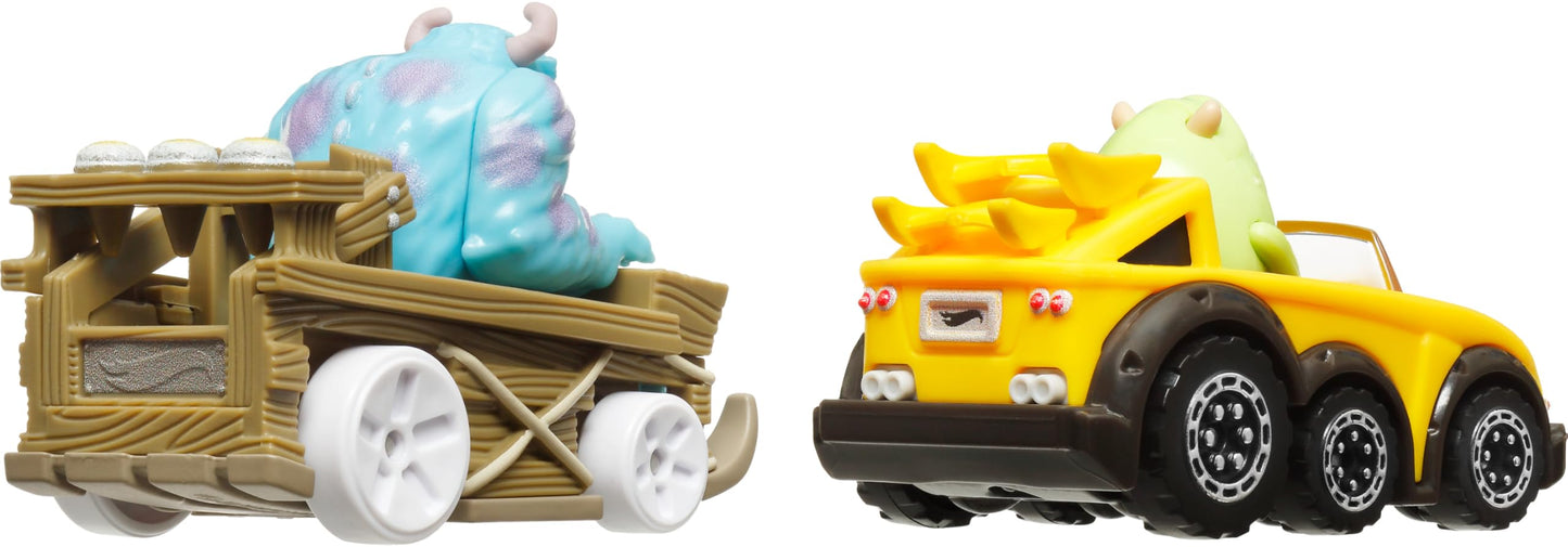 Hot Wheels Toy Cars, Set of 2 RacerVerse Die-Cast Vehicles with Character Drivers Optimized for Performance on RacerVerse Track (Styles May Vary)