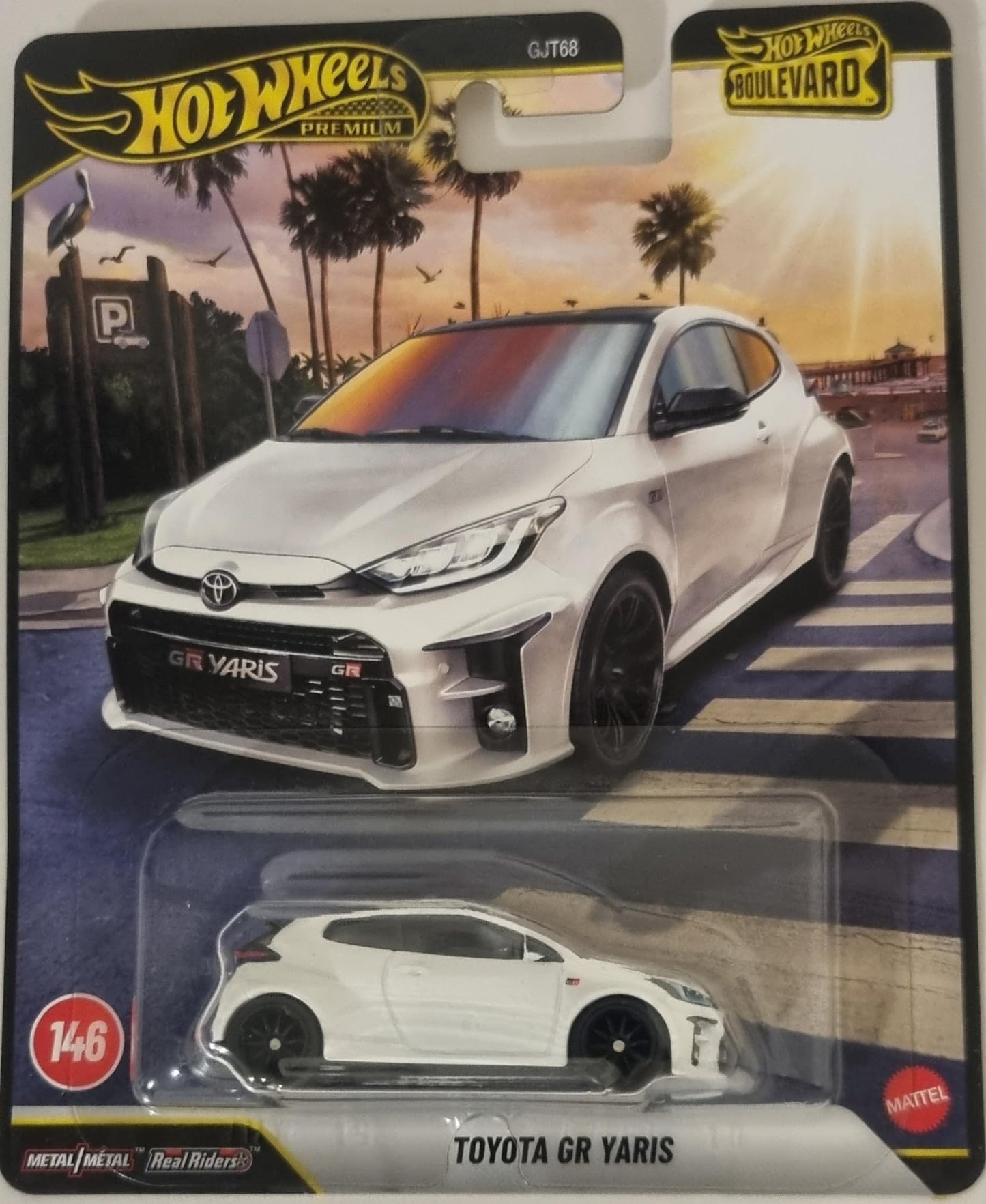 Hot Wheels JHW19 Boulevard Toyota GR Yaris Ride On Toy Mini Car Ages 3 and Up, White
