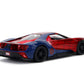 Jada Toys Metals Die-Cast Spider-Man 2017 Ford GT, 1:32 Scale Die-Cast Vehicle Red/Blue