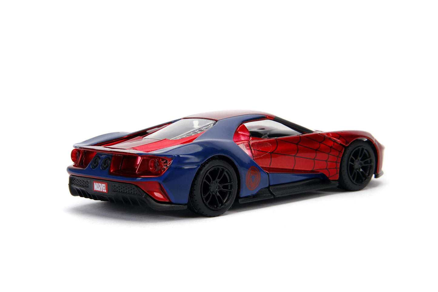 Jada Toys Metals Die-Cast Spider-Man 2017 Ford GT, 1:32 Scale Die-Cast Vehicle Red/Blue