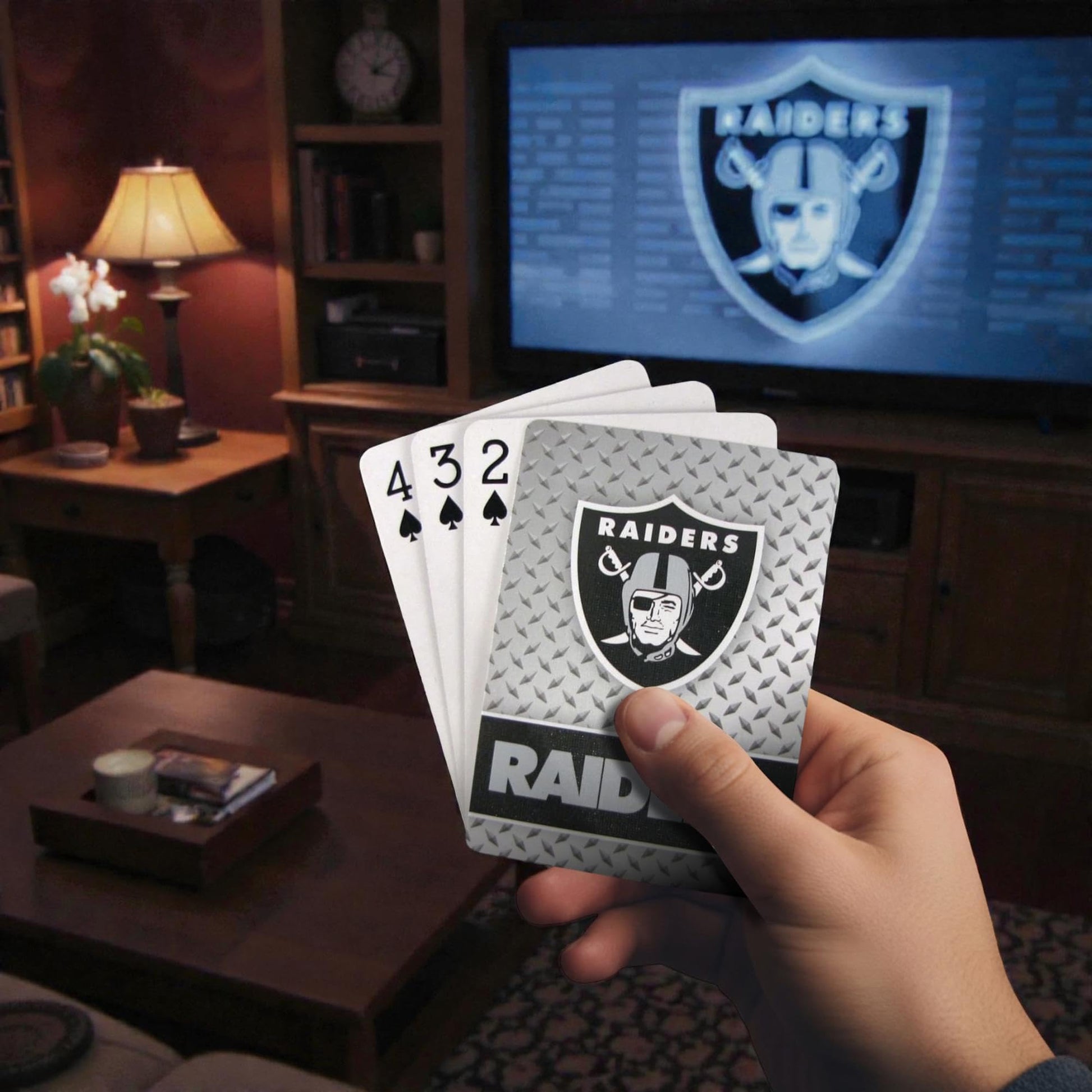 Oakland Raiders Diamond Plate Playing Cards