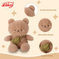 Linzy 10” Bear Stuffed Animal with Crossbody Bag, Soft Bear Plush Toy for First Day of School, Birthday, Christmas, Valentine’s Day & Holidays