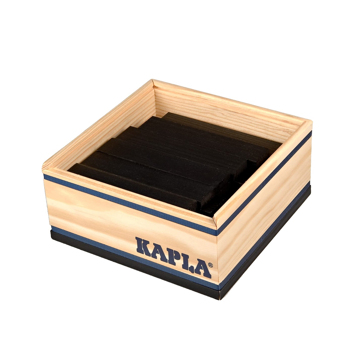 KAPLA 40 Squares Black - Wooden Construction Set 40 Black Colored Building Planks