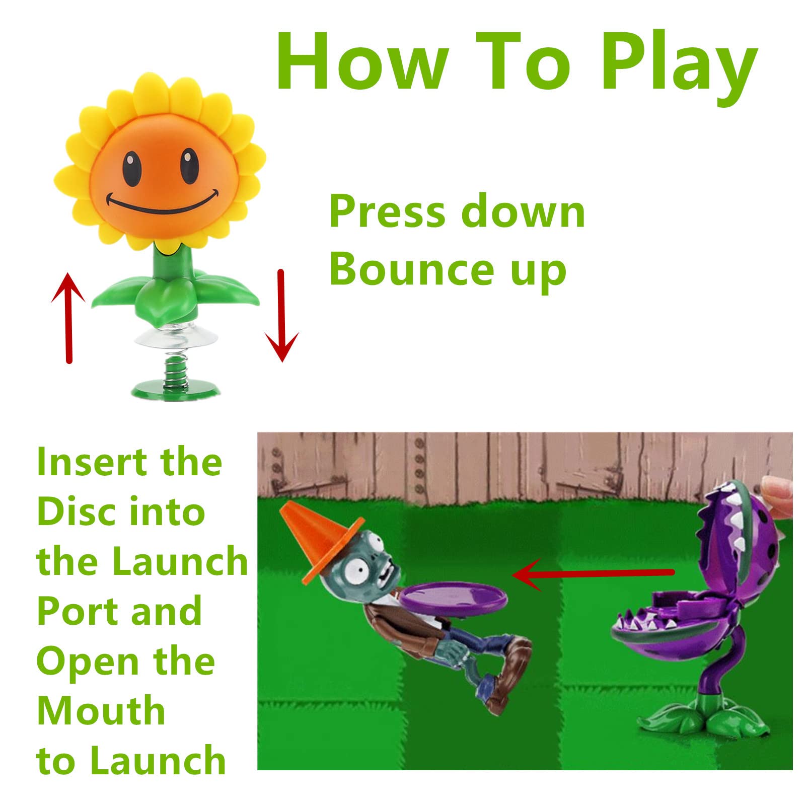 JHESAO 5 PCS Plants and Zombies Toys Action Figures Zombies PVZ Toys Set 1 2 Series Great Gifts for Kids and Fans, Birthday and Christmas Party New