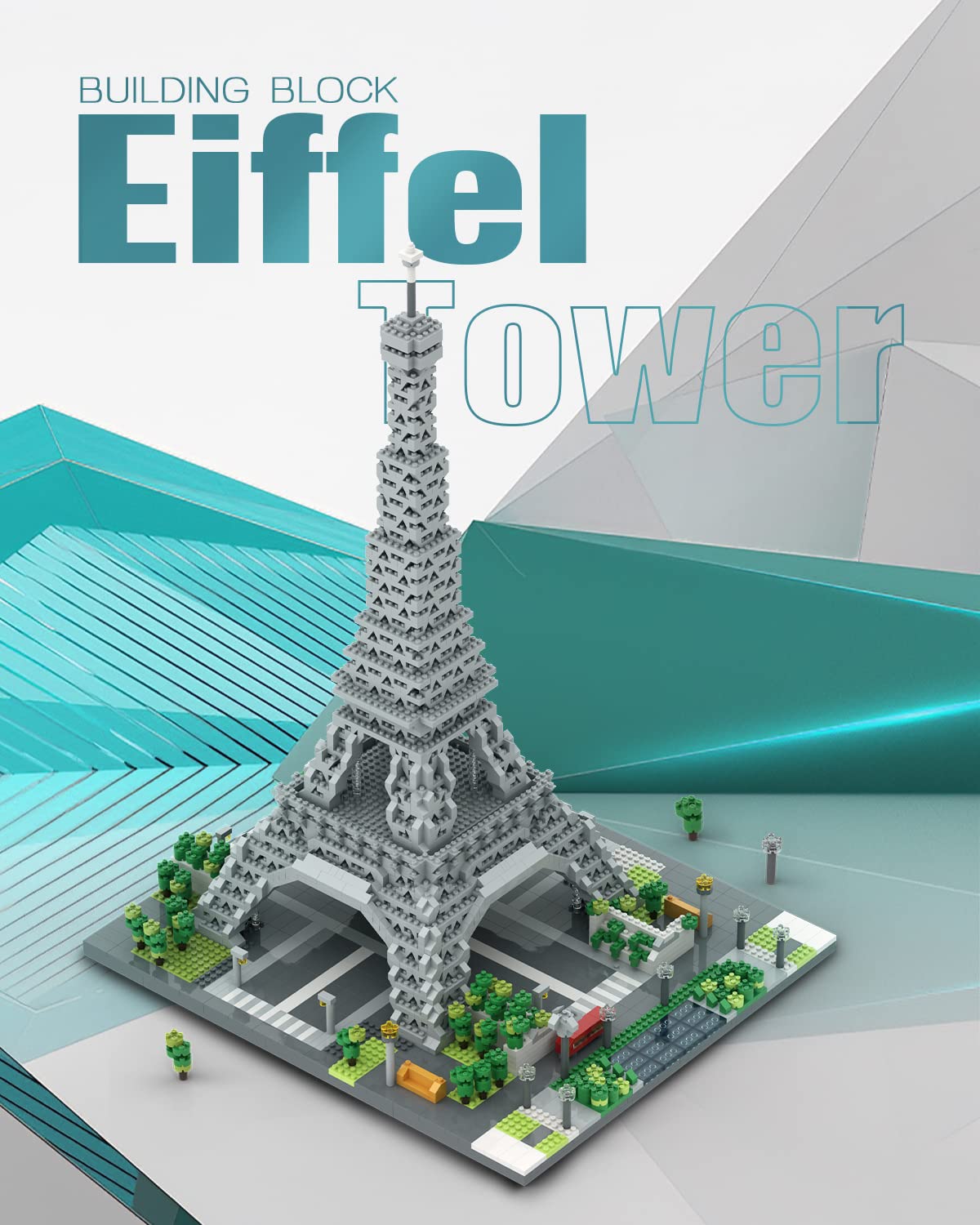 dOvOb Architecture Eiffel Tower Micro Blocks Set, 3369 Pieces Mini Bricks 3D Puzzle Toy, Gift for Adults and Kids