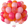 73Pcs Pink and Orange Balloon Arch Kit with 12 Inch Confetti Balloons