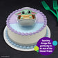 DecoSet® STAR WARS: THE MANDALORIAN Cake Topper, Featuring Grogu Squishy and Hover Pram Stand, Collectable Cake Decoration For Birthday