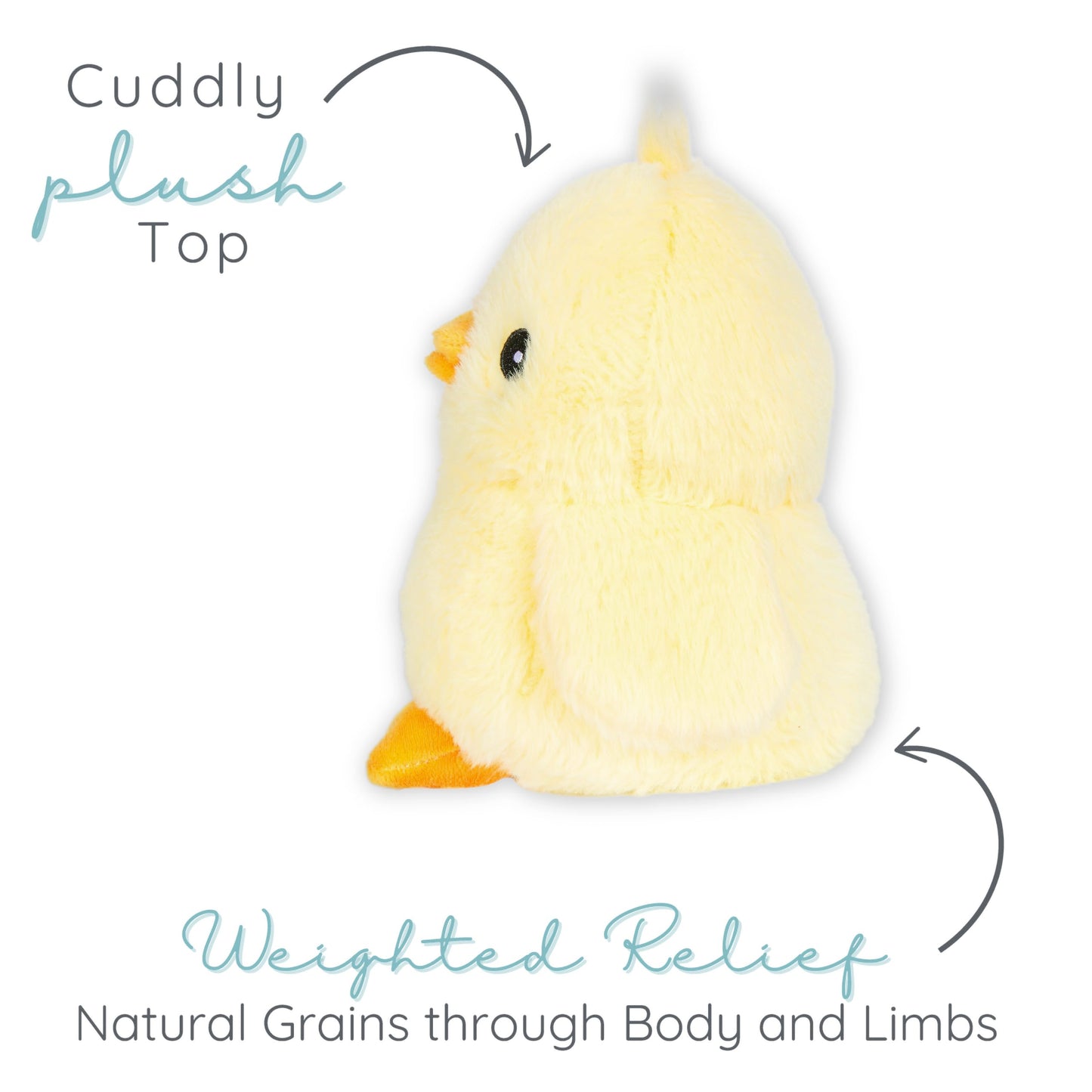 Cheerful Chick Microwavable Easter Stuffed Animal, Weighted Heatable and Coolable Lavender Scented Plush for Kids and Adults, 1.5 lb, Warm Pals