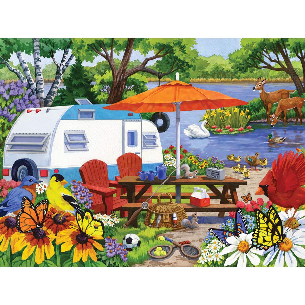 Bits and Pieces - Large Piece Jigsaw Puzzle for Adults - ‘The Old Campground’ by Artist Nancy Wernersbach, Completed Puzzle Size: 18" x 24" (1000