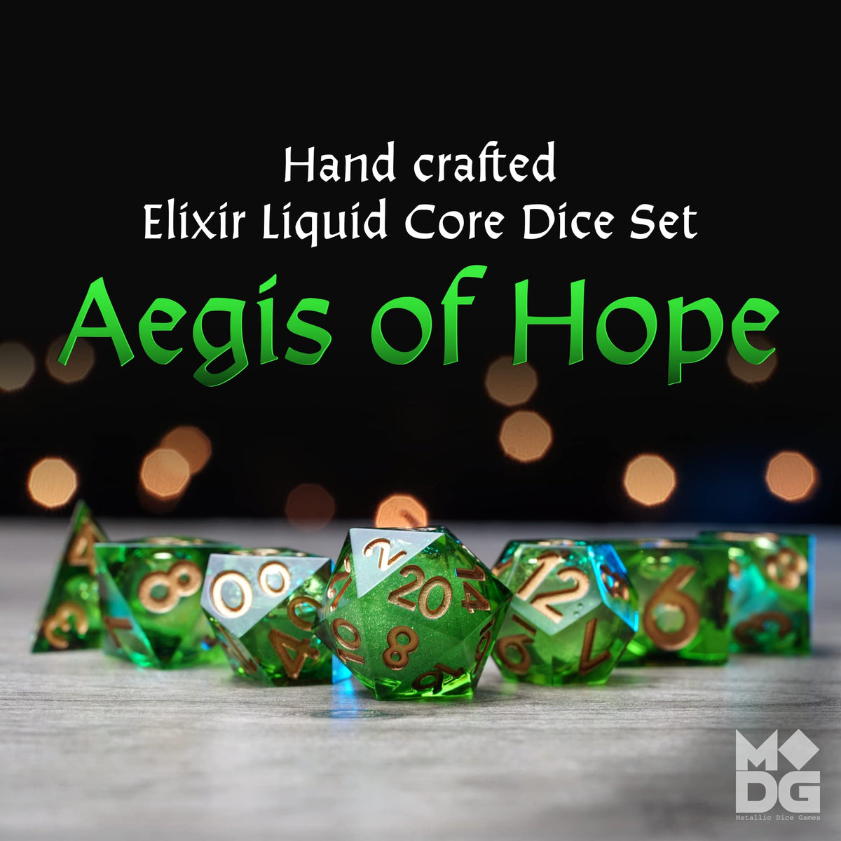 Metallic Dice Games LIC951 Liquid Core Aegis of Hope Elixir Dice, Set of 7