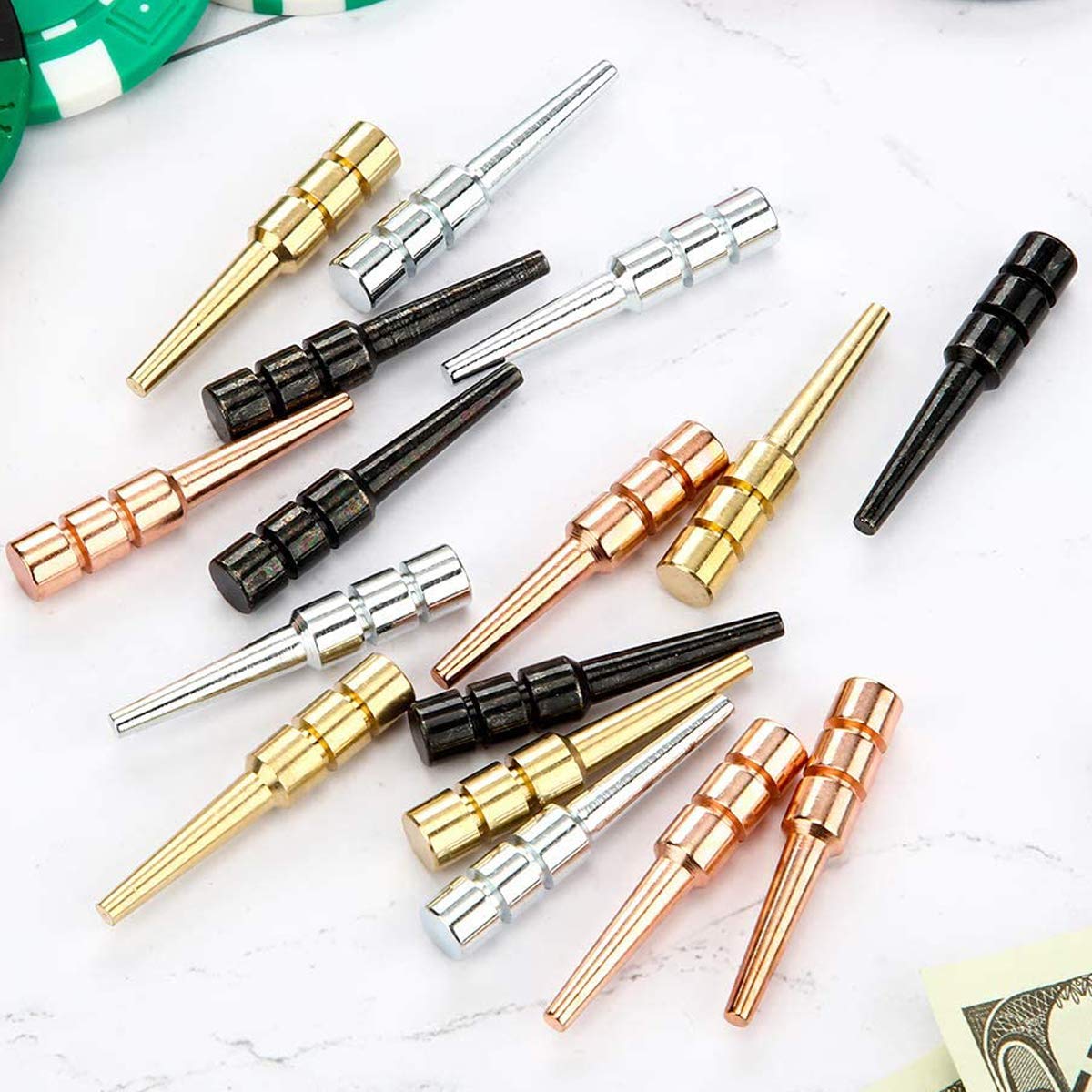 32Pcs Metal Cribbage Pegs Fit 1/8 Holes Size Cribbage Board Pegs, Premium Cribbage Peg with a Tapered Design for Cribbage Traditional Board Game, 4