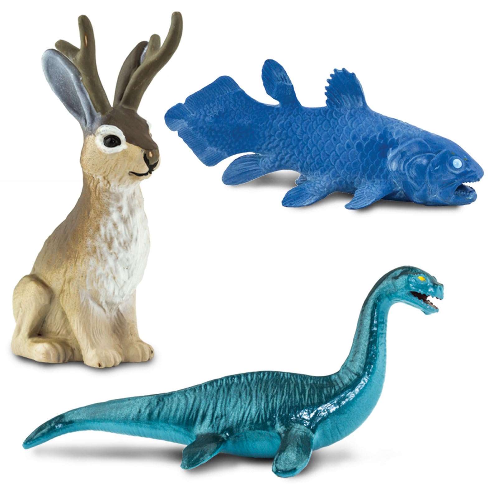 Safari Ltd. Cryptozoology Designer TOOB - 7 Figurines: Yeti, Loch Ness, Jackalope, Kraken, Trout, Coelacanth, Bigfoot - Educational Toy Figures