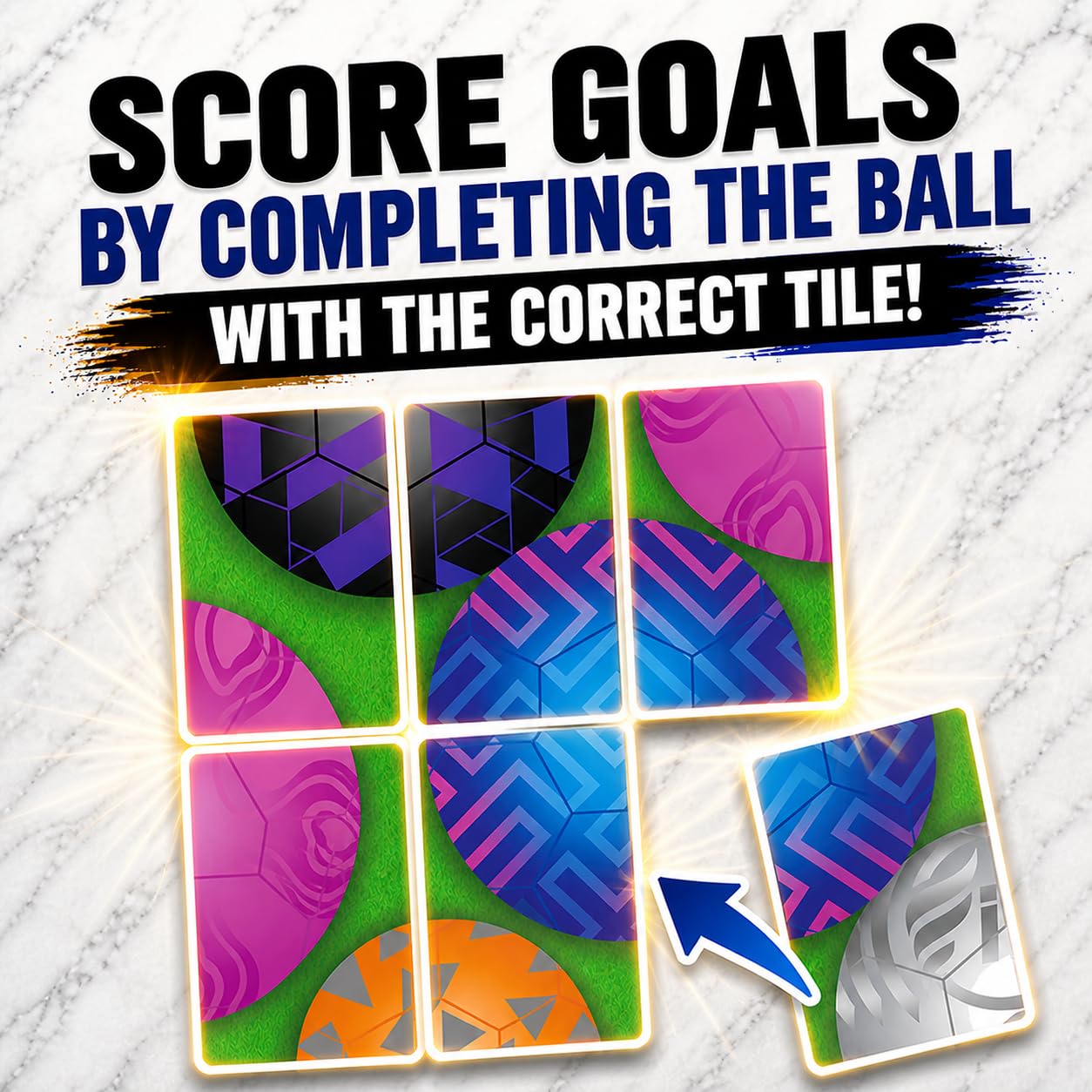 Soccer Duel Tile Game - Fast-Paced Real-Time 1v1 Soccer Strategy Game | Head-to-Head Family Game for Kids, Teens & Adults | Screen-Free Travel Game