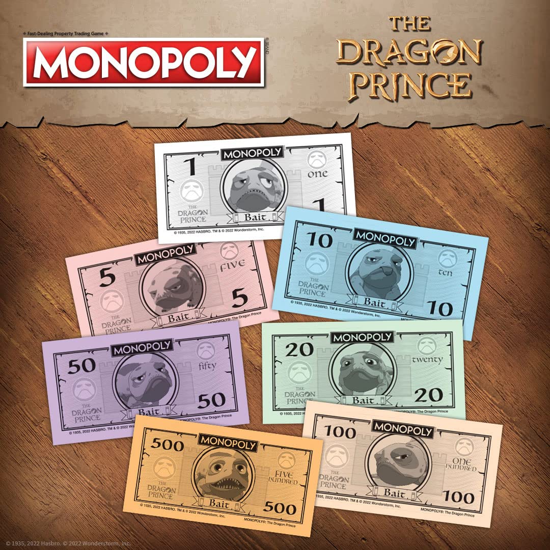Monopoly: The Dragon Prince | Buy, Sell, Trade Characters Such as Ezran, Rayla, and Callum from The Netflix Series | Classic Monopoly Game |
