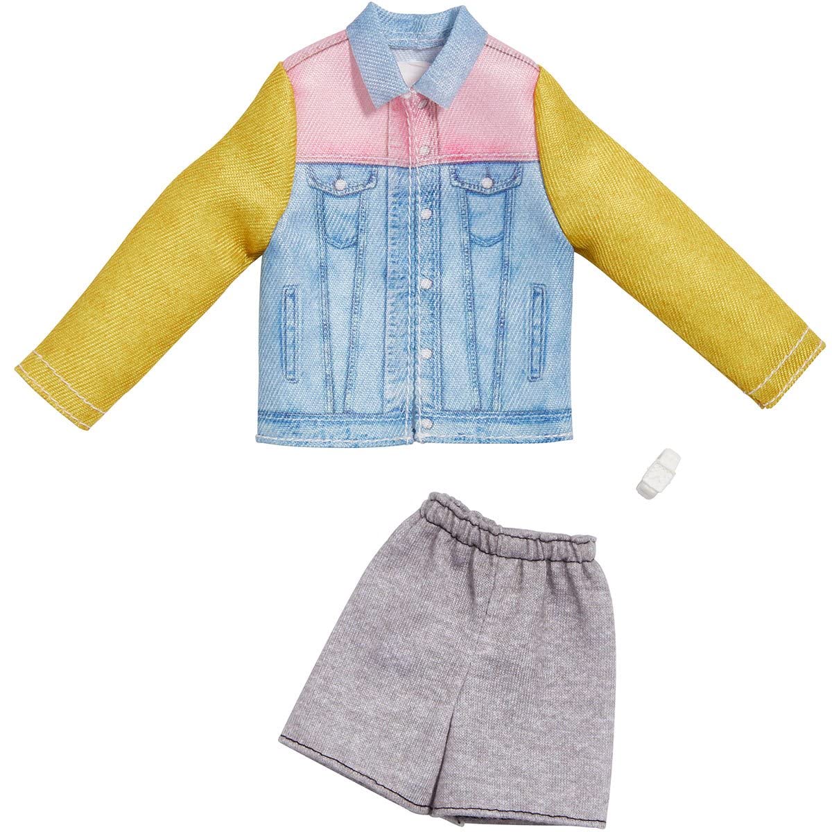 Barbie Fashions Pack: Ken Doll Clothes, Denim Jacket, Shorts, Watch, 3 & Up