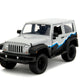 Jada Just Trucks 1:24 2007 Jeep Wrangler Die-Cast Truck w/Tire Rack, Toys for Kids and Adults(Grey/Primer Black)