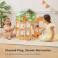 OOOK Large Wooden Dollhouse with 42 Pcs Luxurious Furniture Accessories, 3-Story Doll House 6 Rooms Balcony Wooden Stairs, Ideal Modern Doll House