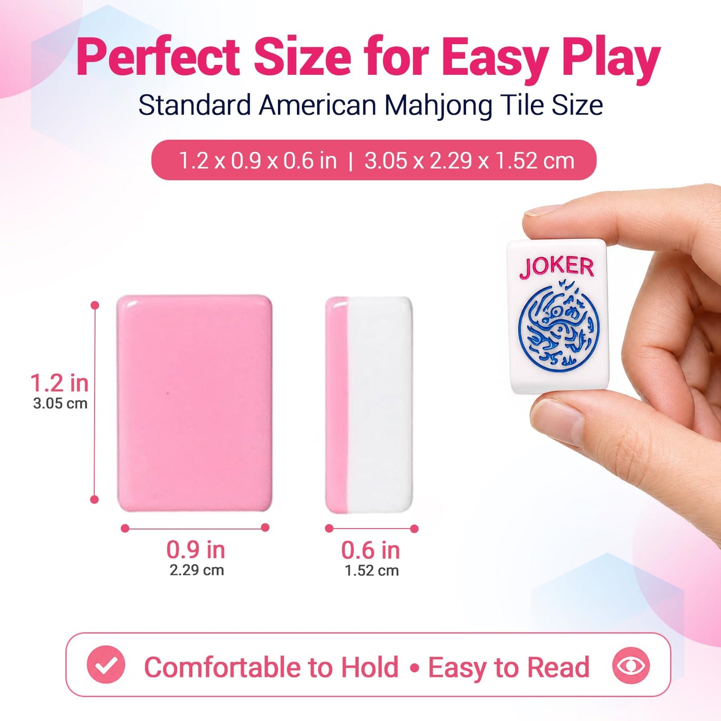 American Mahjong Tile Set,166 Pink 1.2 in Premium Complete Mahjong Set