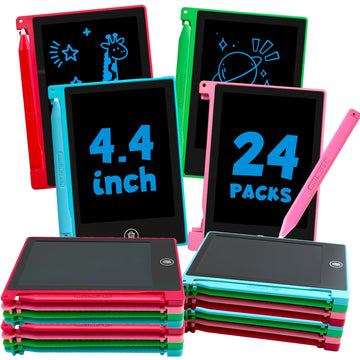 24 Pack 4.4 Inch Mini LCD Writing Tablet for Kids, Erasable and Reusable Toddler Doodle Board, Ideal School or Party Favors Gift for Age 3 Years Old