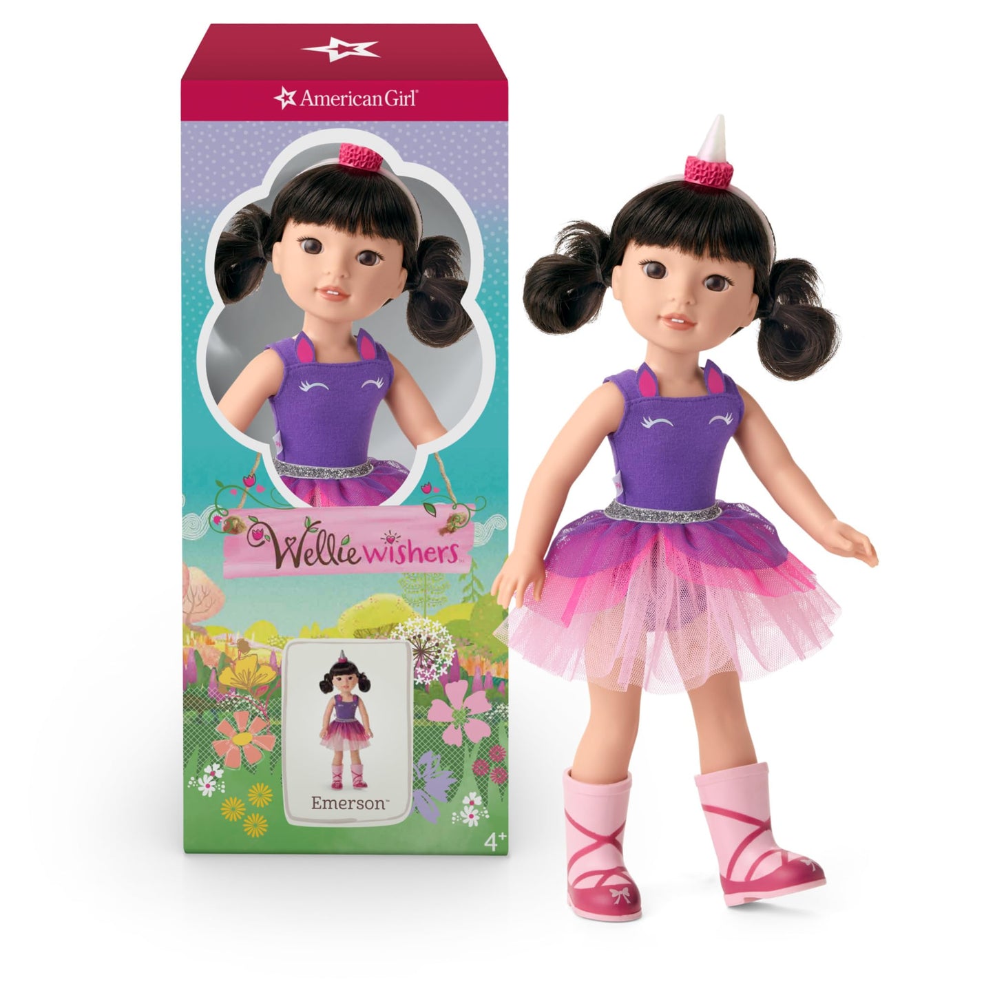American Girl WellieWishers Emerson 14.5" Doll, Purple,silver