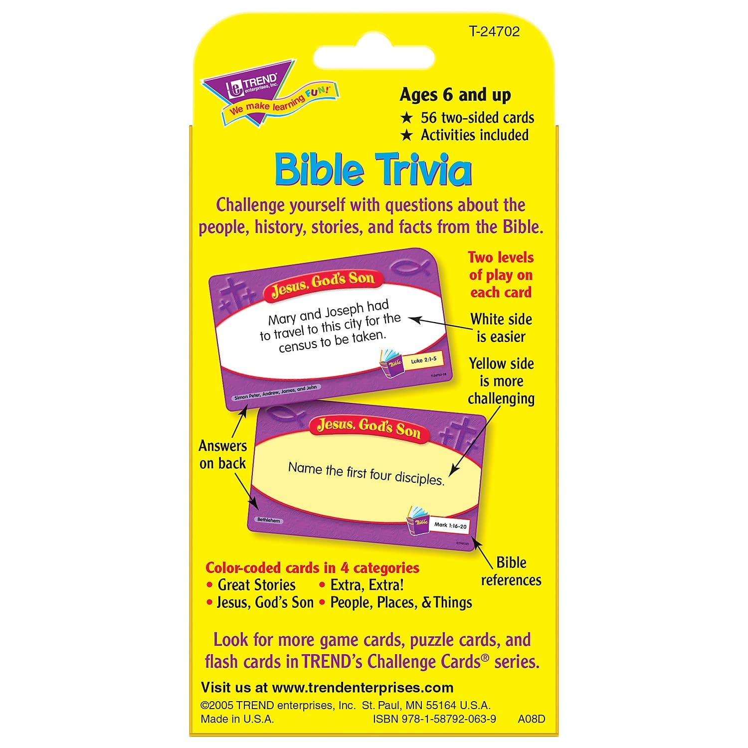TREND enterprises, Inc. Bible Trivia Challenge Cards
