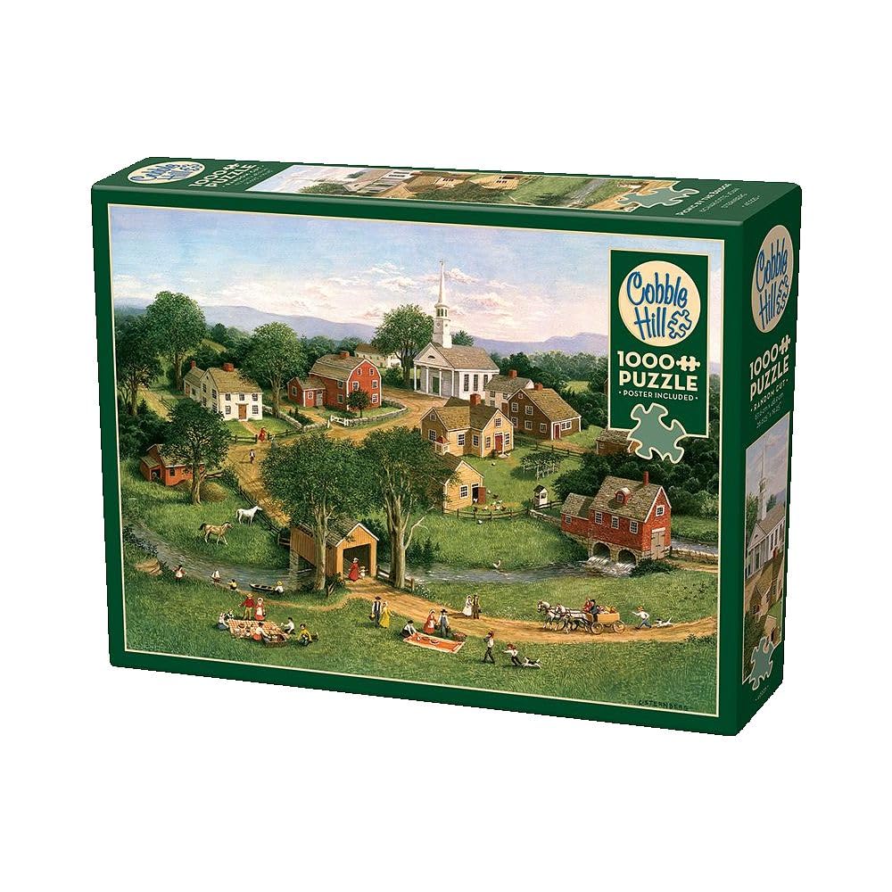Cobble Hill 1000 Piece Puzzle - Picnic by the Bridge - Sample Poster Included