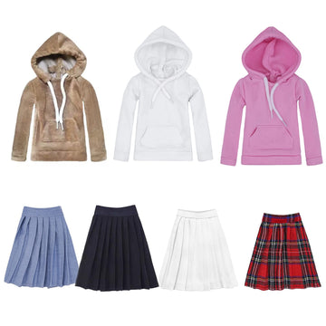 QIANHUI BJD Doll Clothes, 3 Hoodies and 4 Skirts are Suitable for 60CM Dolls ,1/3bjd Dolls, Hoodies and Skirts can be Worn at Will to Experience