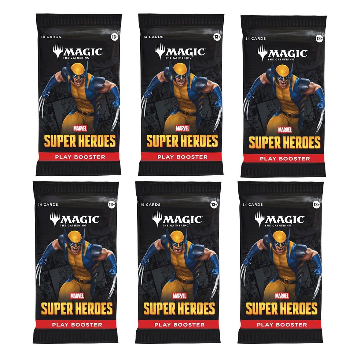 Magic: The Gathering Marvel Super Heroes Play Booster Pack Lot - 6 Packs