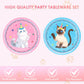Funnio lucu 40Pcs Cat Birthday Decorations Tableware Set,Cute Kitten Theme Party Supplies Birthday Plates and Napkins Disposable Table Decor for Baby