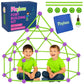 Playbees Fort Building Kit - 140 PCS STEM Toy for Kids Ages 4-12 - Build Tents, Castles & Rockets - Includes Rods, Connectors, 2 Blankets & Flashlight