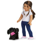 American Girl Truly Me 18-inch Doll Pet Shi-Poo Sweetie Black Dog plus Chew Toy Pet Accessory, For Ages 6+